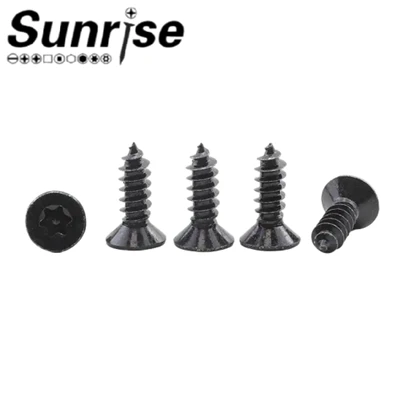 Black Oxide Forsenket Flat Head Anti Theft Security Screw